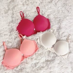 𝜗𝜚 victoria’s secret dream angels lace trim push up bra set